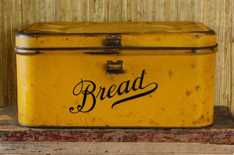 vintage metal bread box square|old fashioned bread box reproduction.